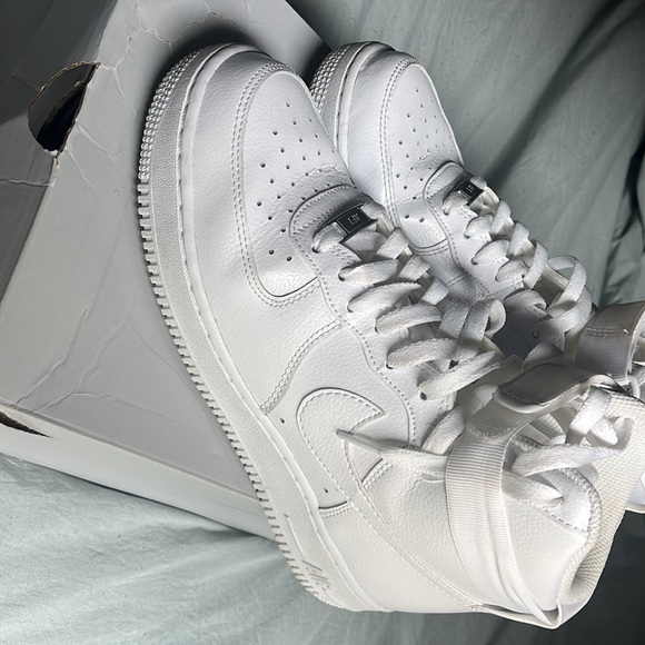 Nike Air Force ones. Women’s size 8. All white. Worn twice. - Picture 4 of 5